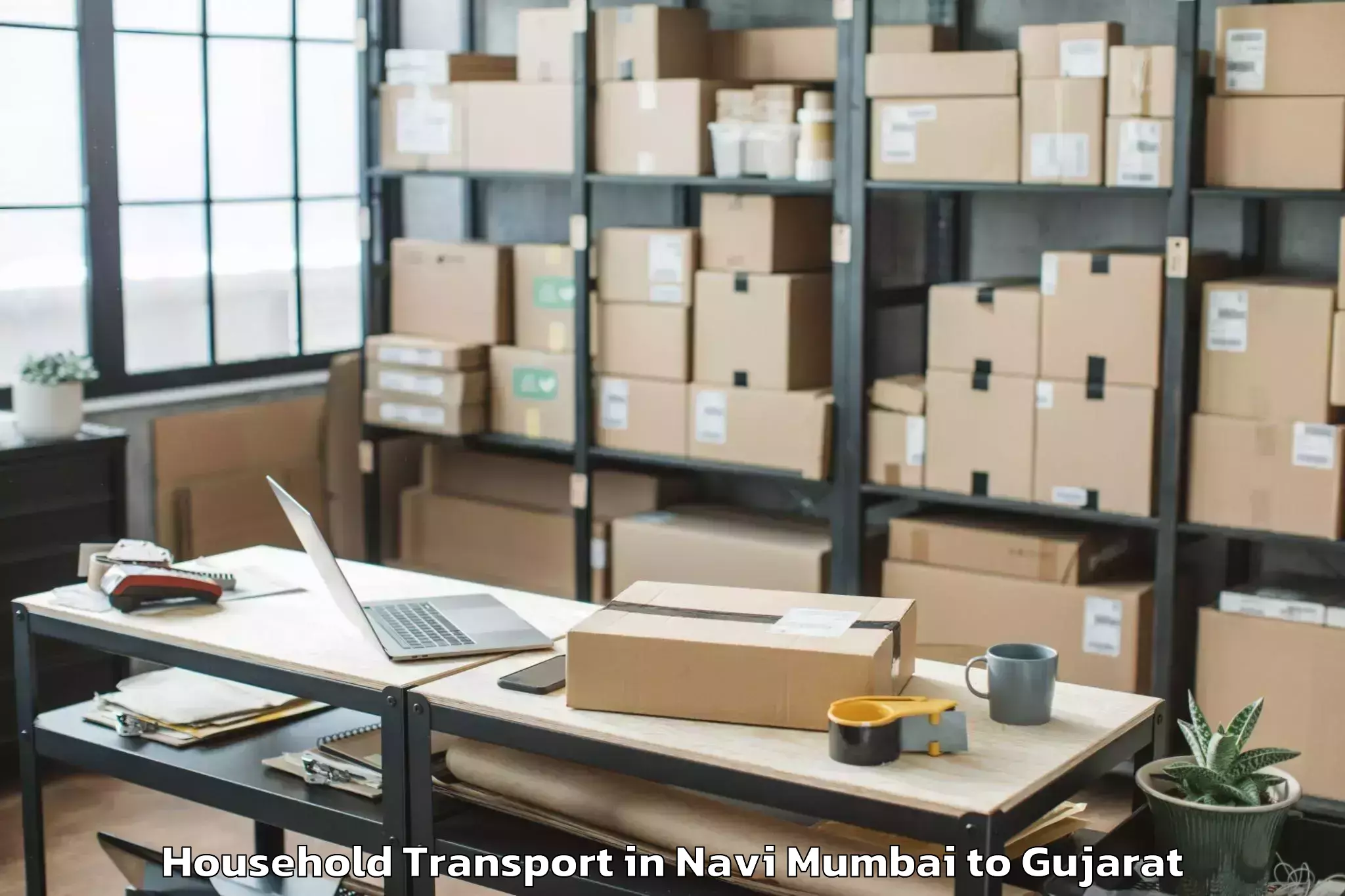 Hassle-Free Navi Mumbai to Bagasra Household Transport